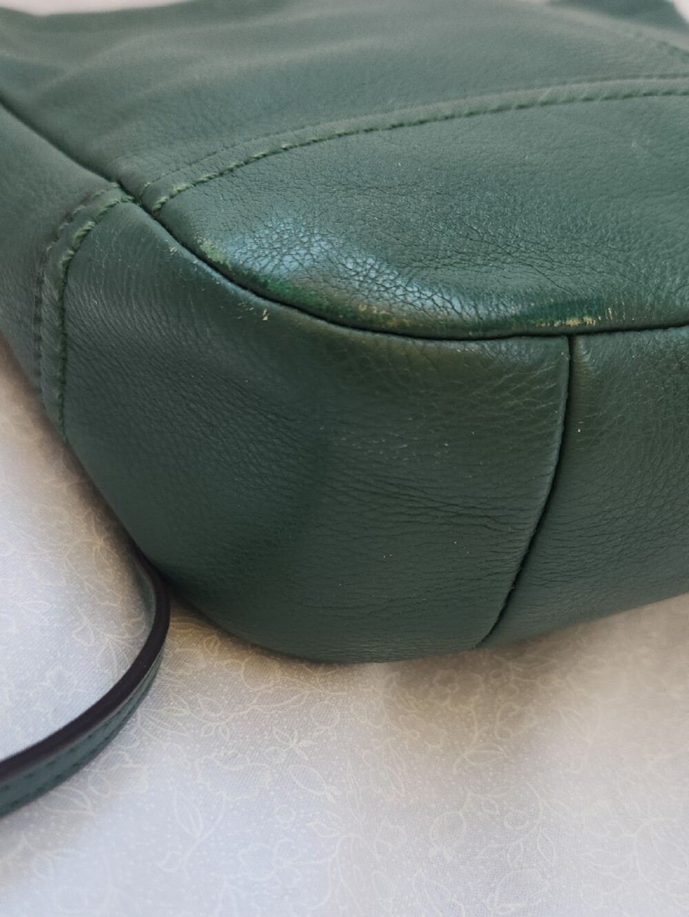 Coach Emerald Green Soft Pebbled Leather Crossbody Bag - Picture 8 of 10